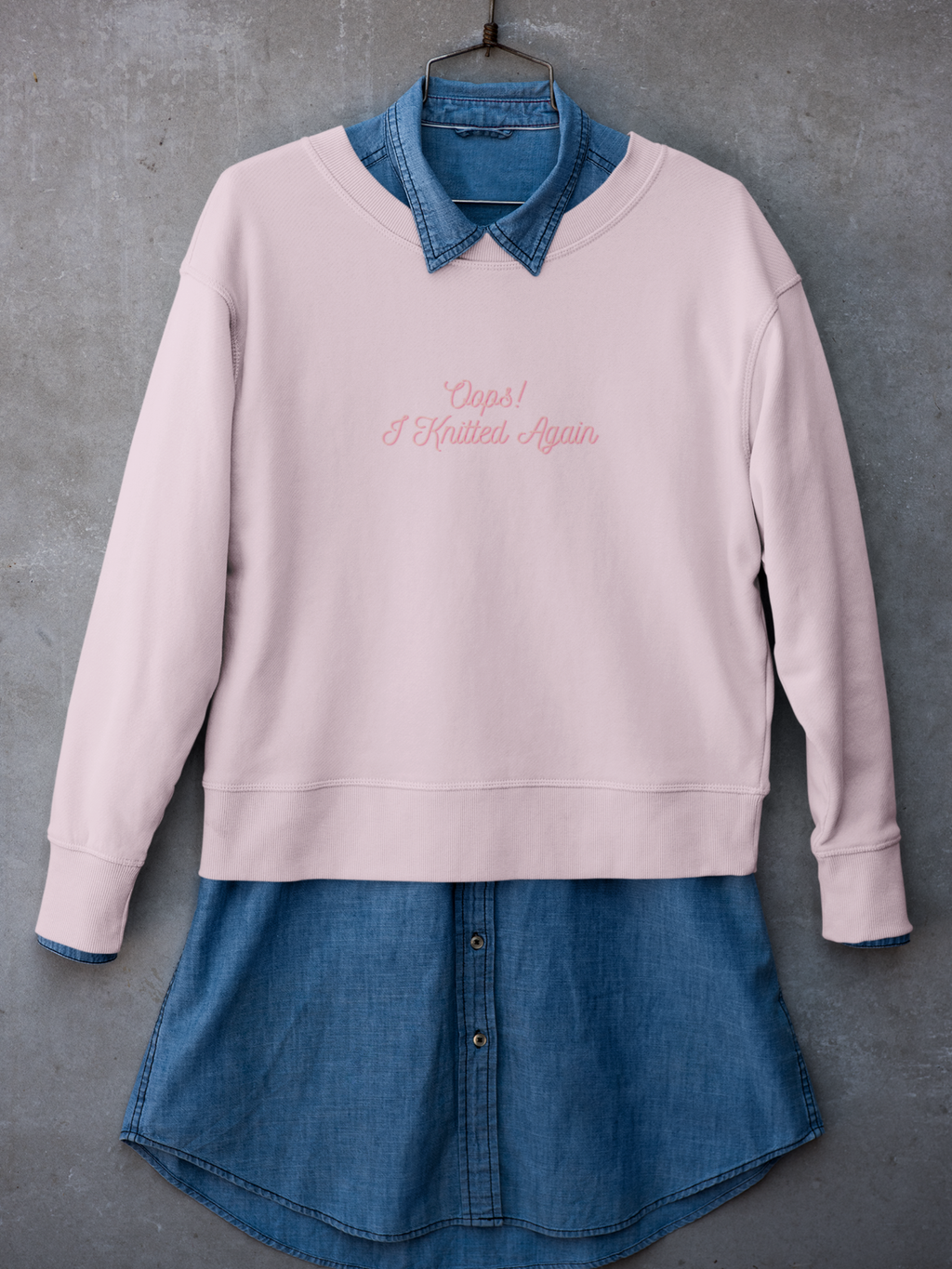 Oops! I Knitted Again crewneck sweatshirt