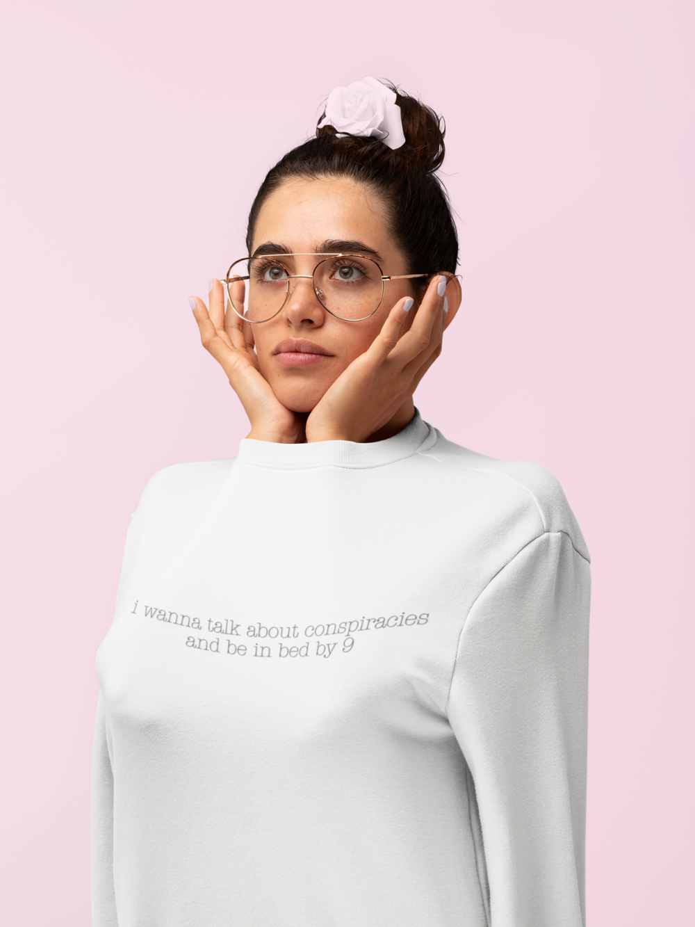 Conspiracies and Bed By 9 crewneck sweatshirt